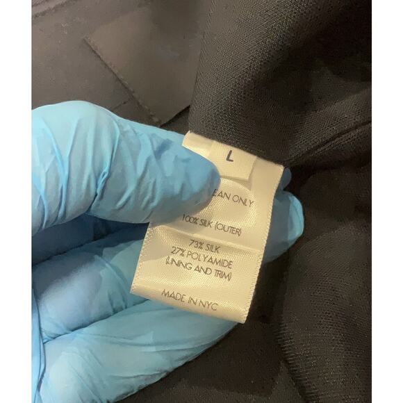 ROYL Navy Blue 100% Silk Sleeveless Vest Top Zipper L - Picture 4 of 4